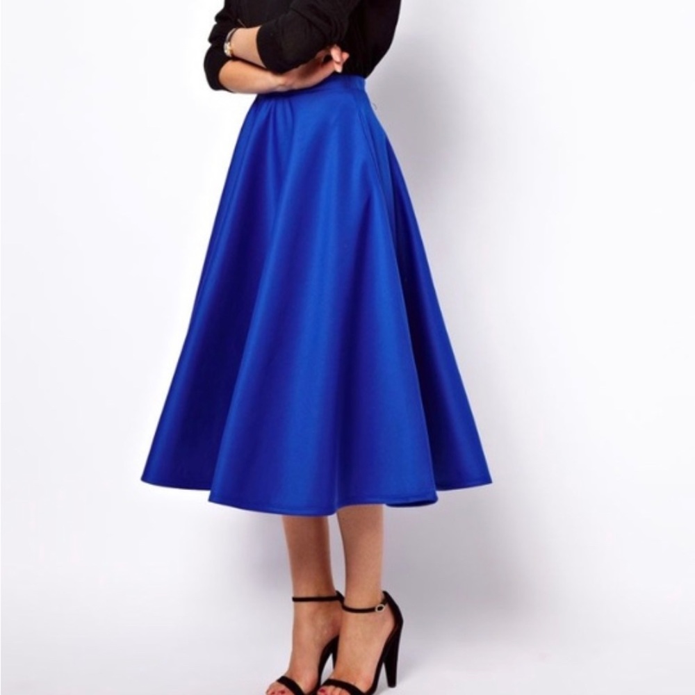 ASOS Full Midi Skirt In Scuba With Pockets